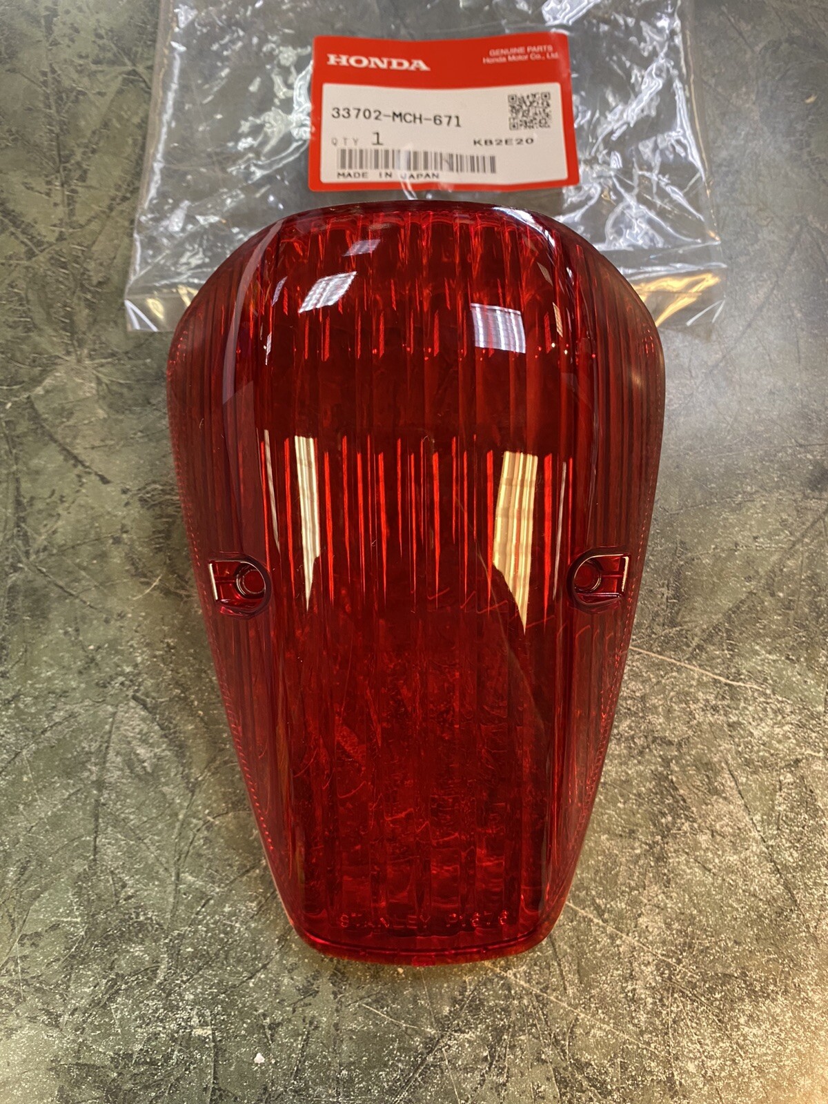 OEM Honda 2004-2009 VTX1300C, 2002-2007 VTX1800C Tail Light Lens 33702-MCH-671