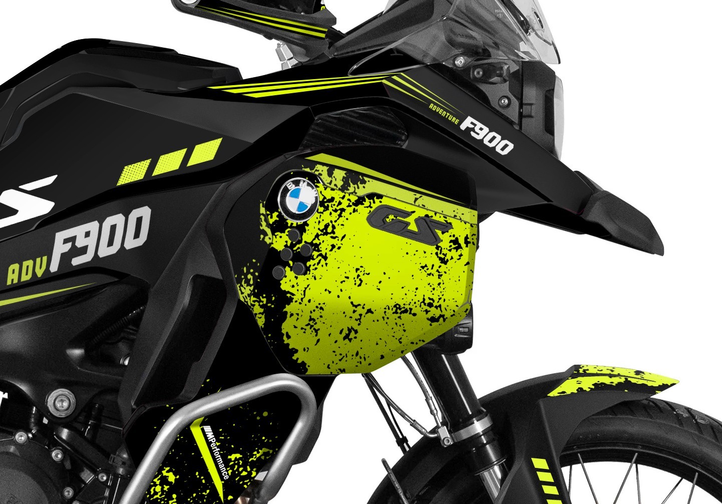 FIT FOR BMW F 900 GS ADV / 2023 – 2025 GRAPHIC STICKER KIT (BLACK YELLOW)