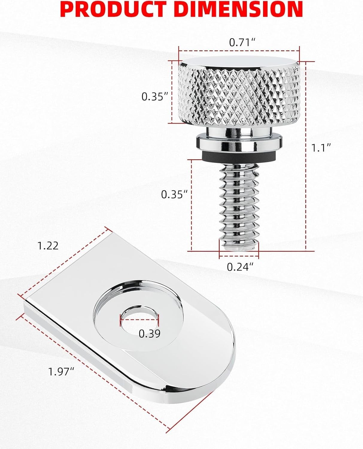 Easy-to-Install Chrome Seat Bolt Tab for Harley Davidson Motorcycles – 1996-2026