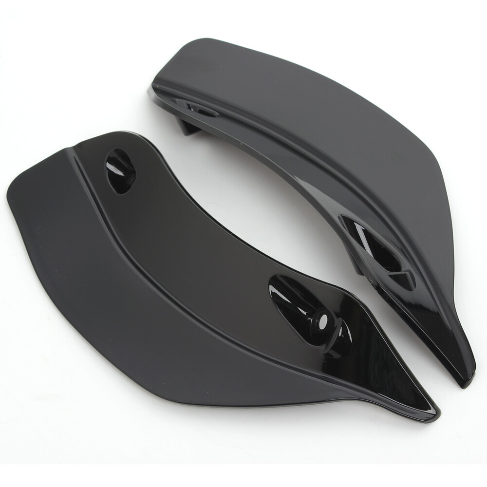 Black Side Wings Upper Fairing Wind Air Deflector for Harley Road Glide 2015-21