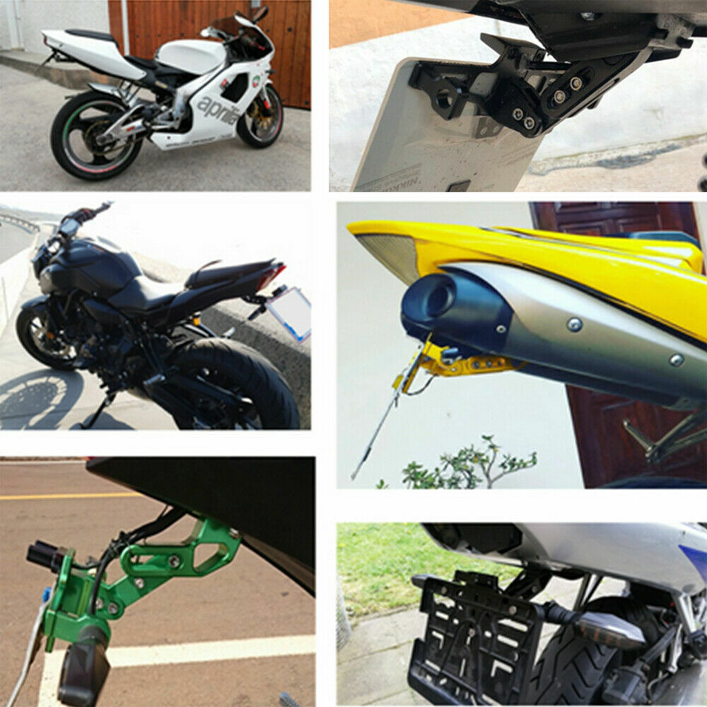 Adjustable Motorcycle Tail Tidy License Plate Holder Fender Eliminator LED Light