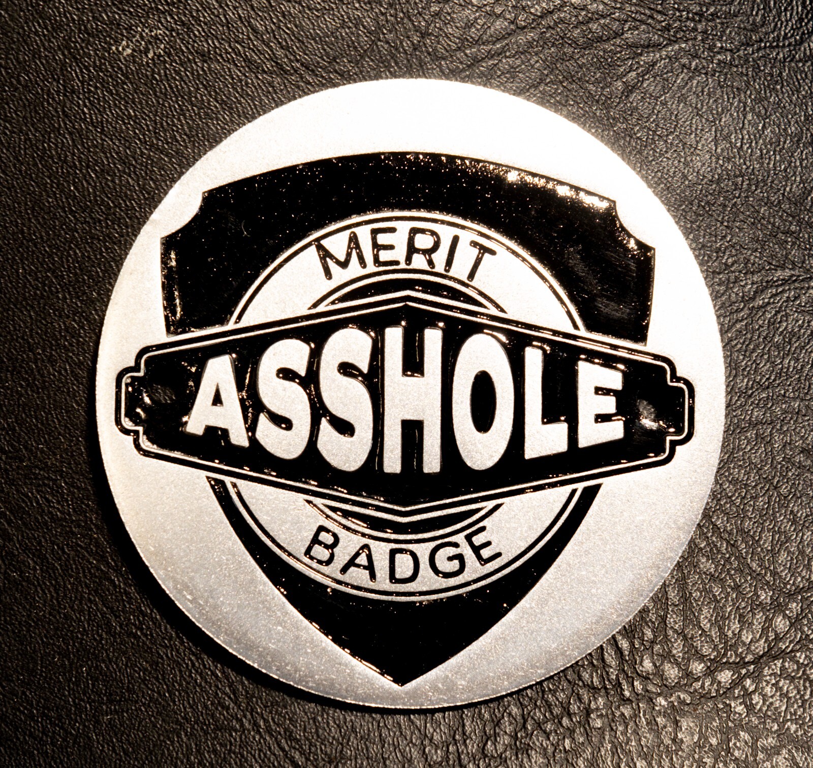 Engraved A-hole Merit Badge Evo Shovelhead 2 Hole Timing Cover Harley Davidson
