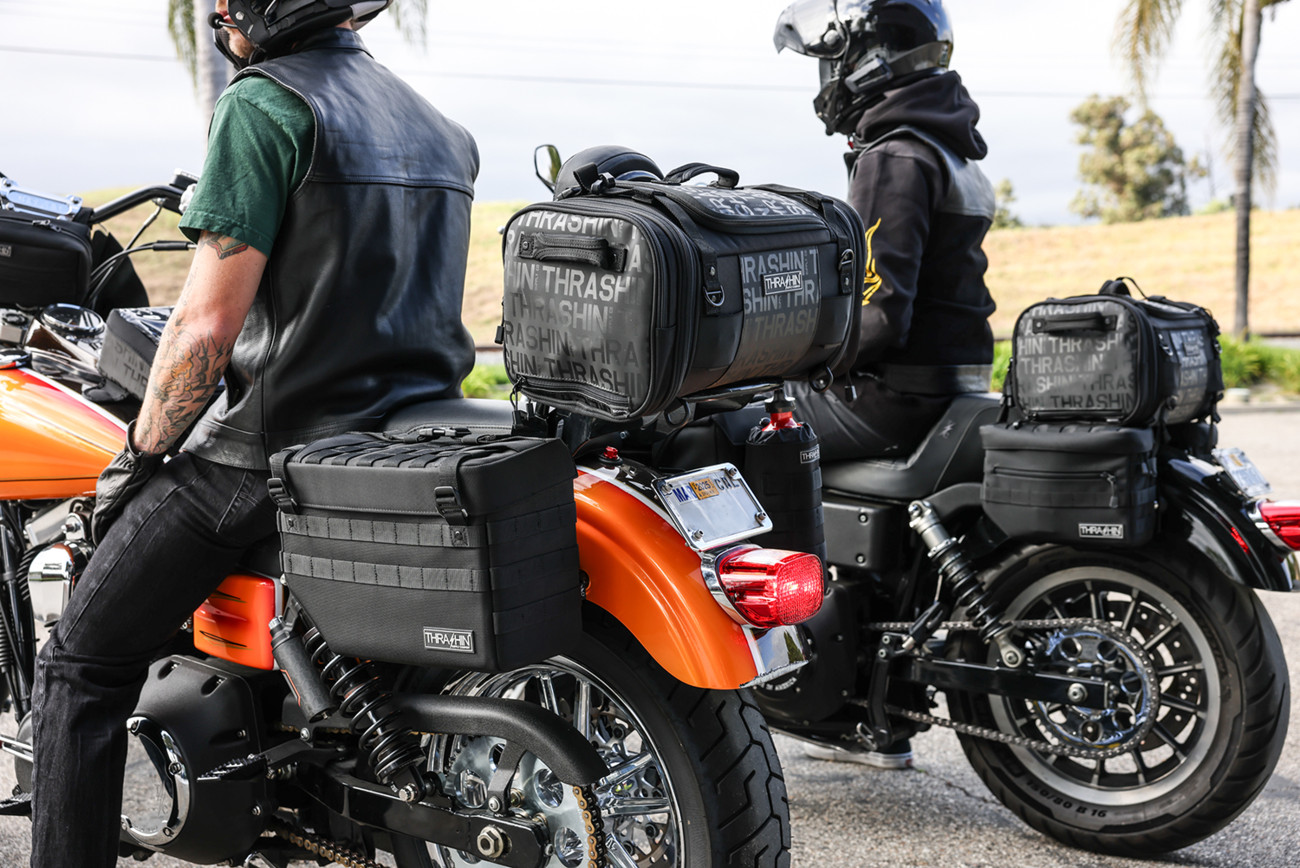 Thrashin Supply Expedition Saddlebags Black TSB-0008 1680D Ballistic Nylon