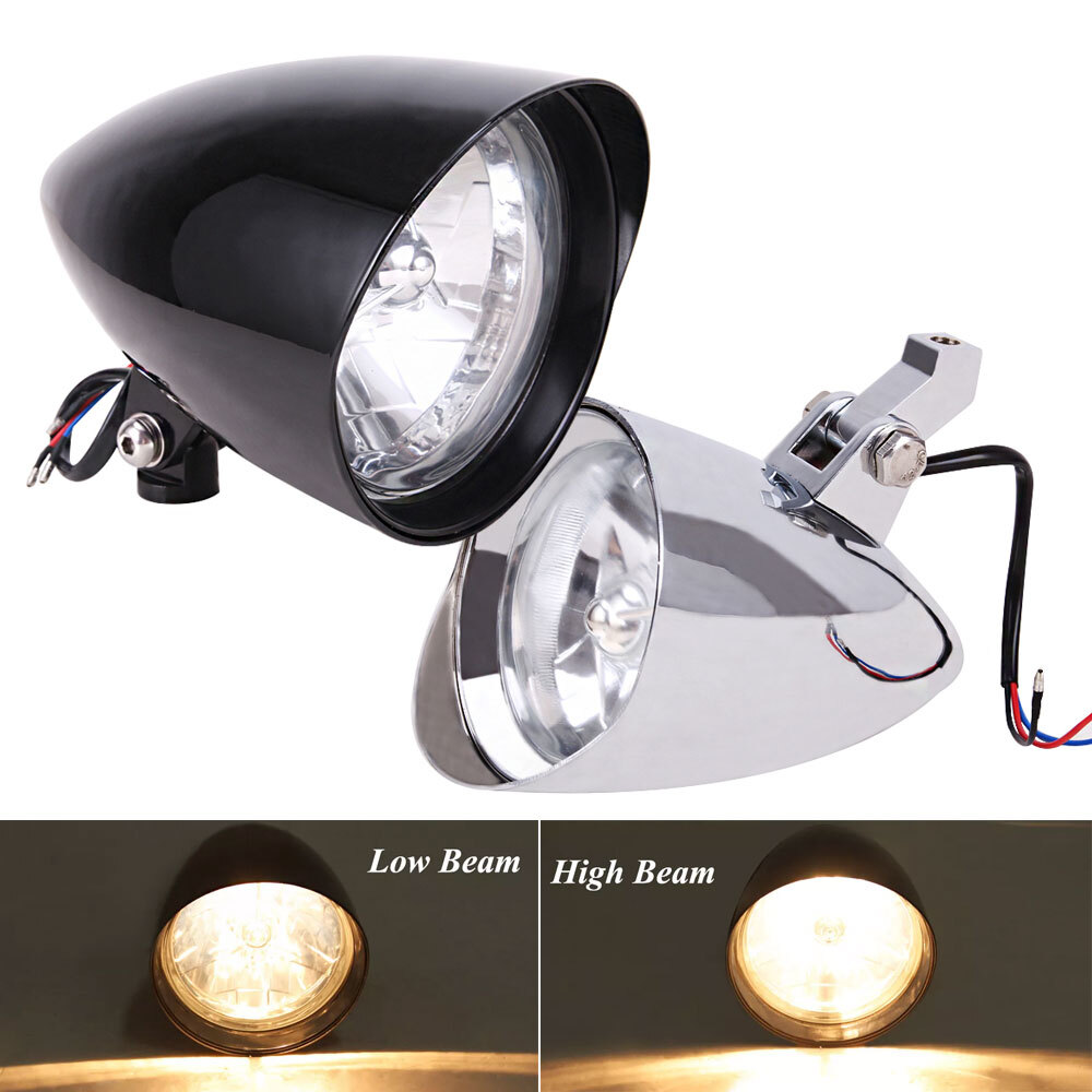Chrome / Black Headlight Lamp Assembly fit for Sportster XL1200 Dyna Big Twins