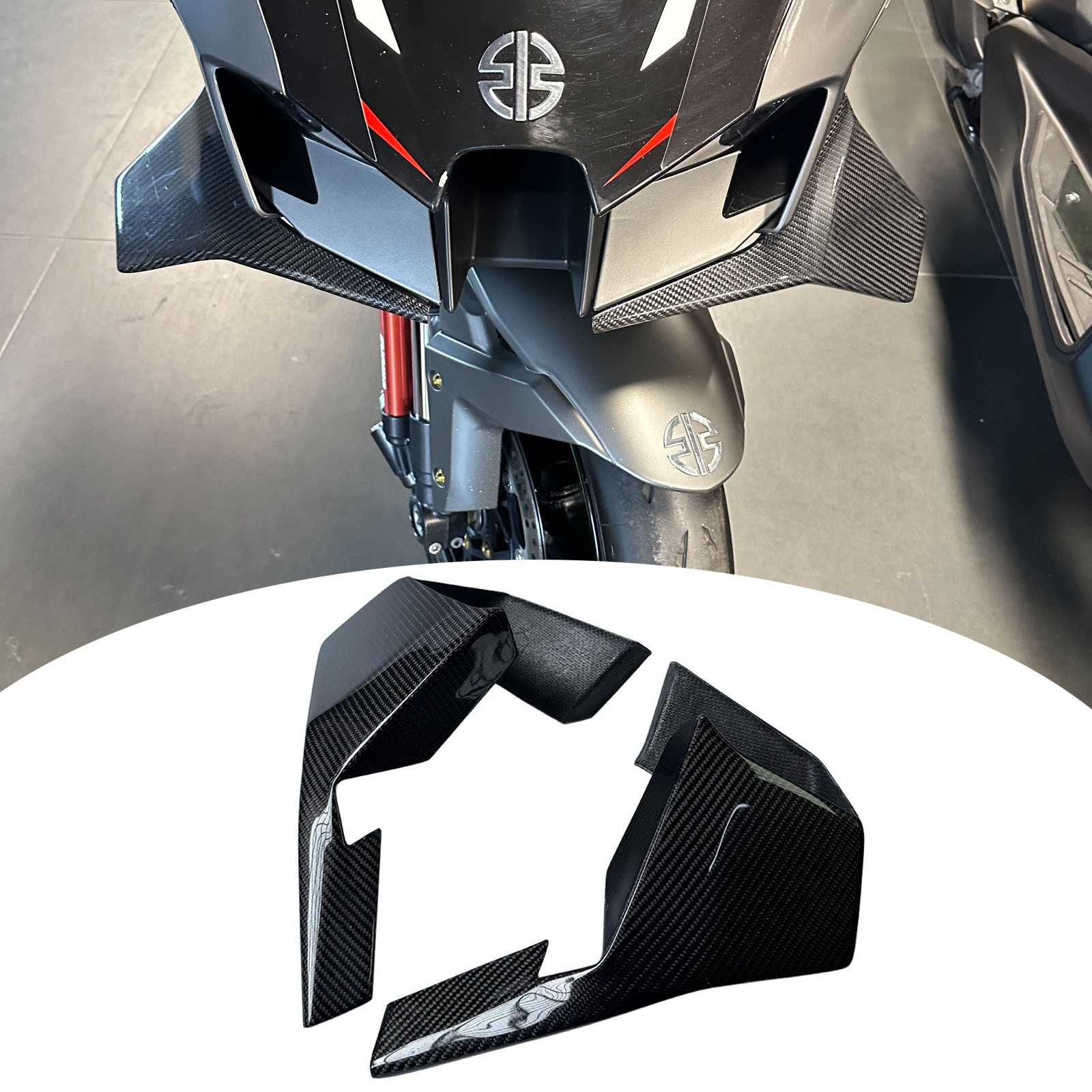 Carbon Fiber look Wing Spoiler For Kawasaki ZX-10R 2022+ Side Lower