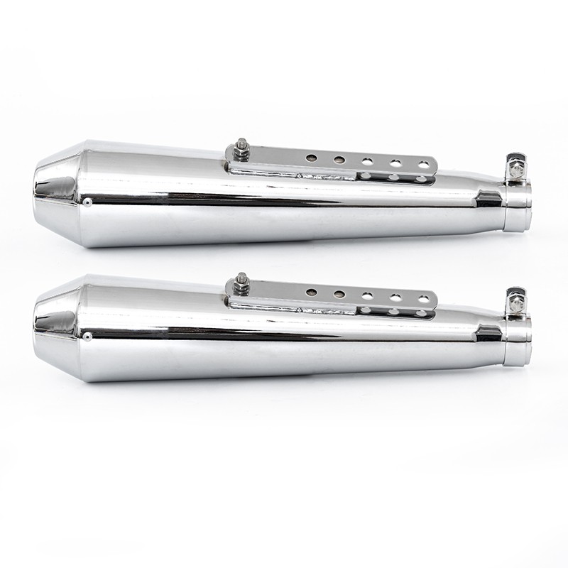 Chrome Universal Motorcycle Exhaust Pipe Muffler Silencer Fits for Suzuki Harley
