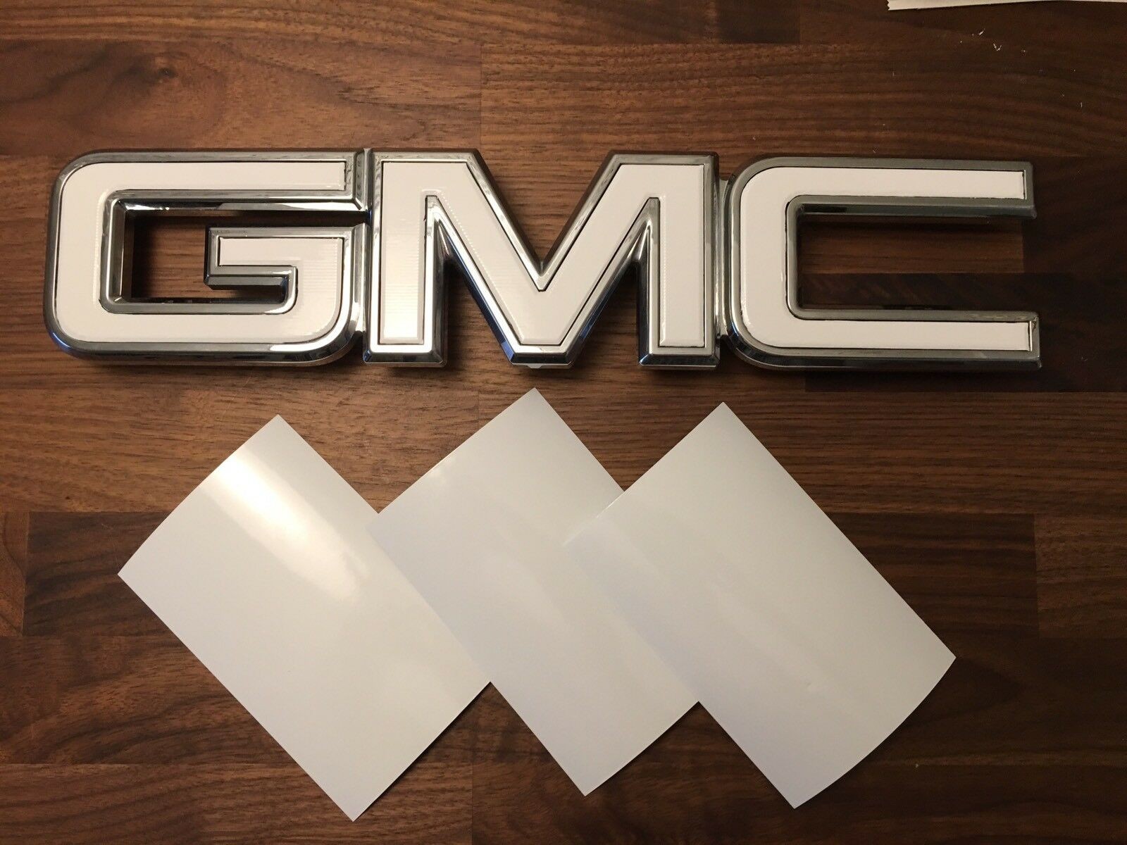 07-17 GMC Sierra Yukon GLOSS WHITE Front Grill / Rear Emblem Overlay Kit Decal