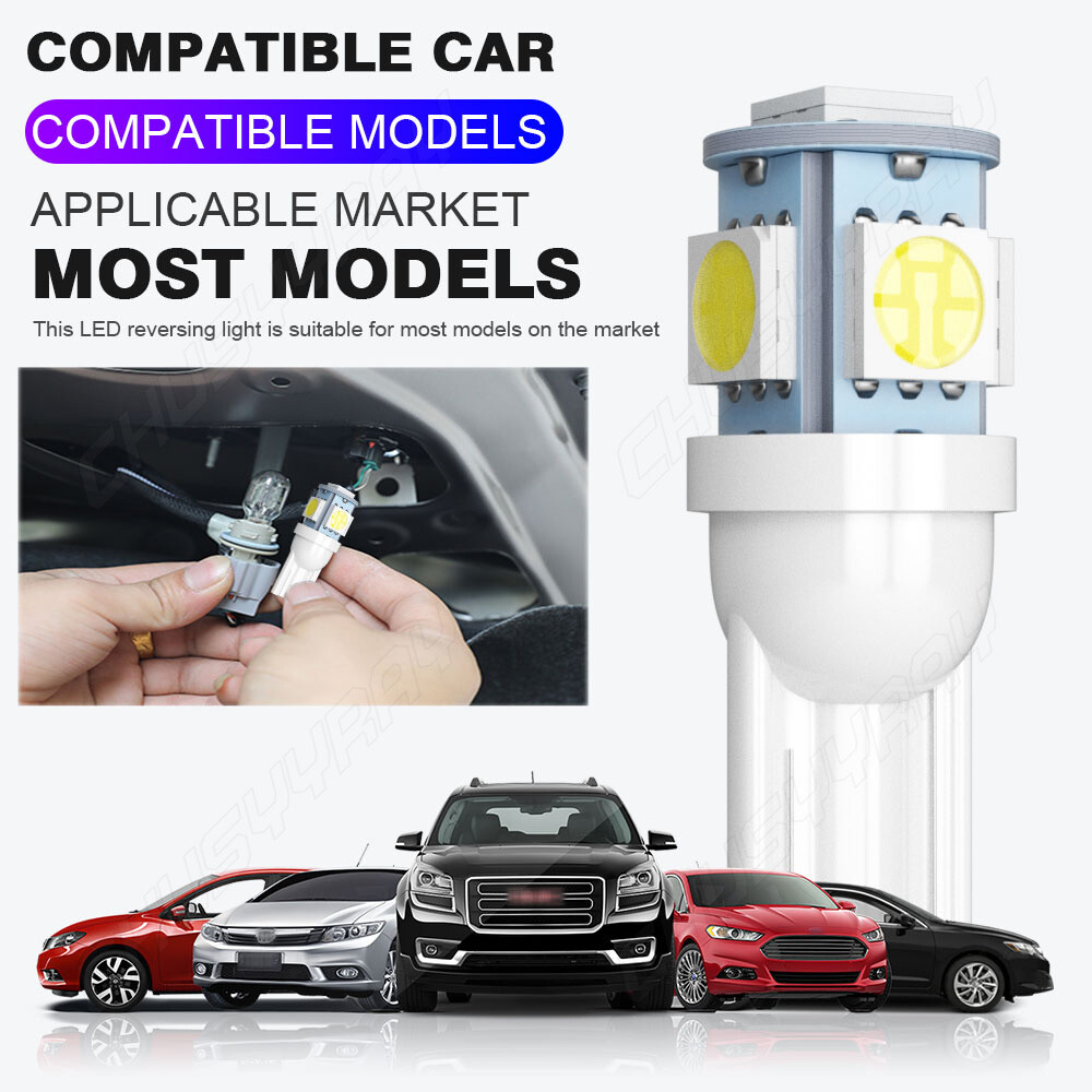 10Pcs Super White T10 Wedge 5-SMD 5050 LED Light bulbs W5W 2825 158 192 168 194