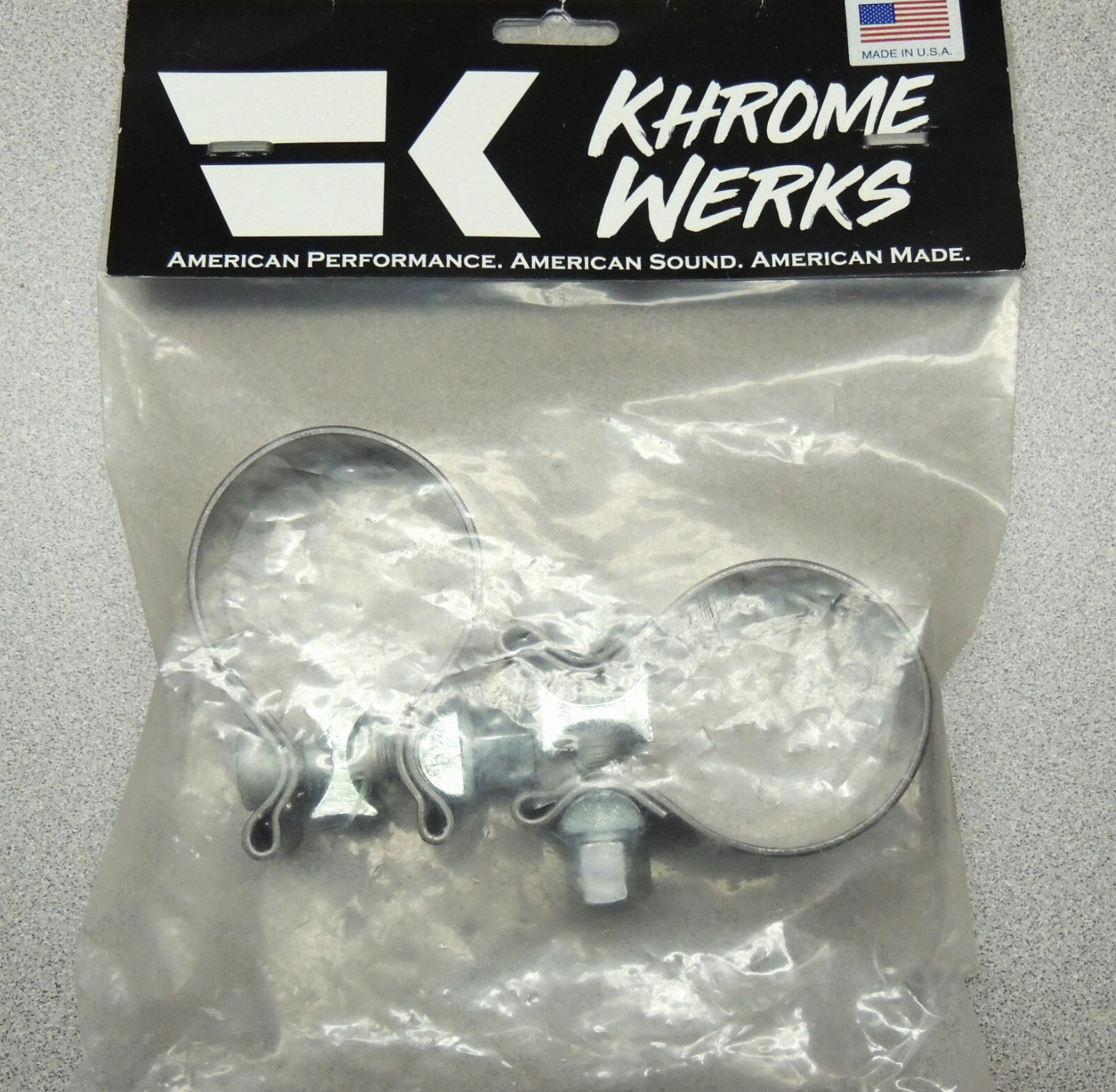 KHROME WERKS 1.25″ WIDE STAINLESS MUFFLER CLAMPS (PAIR) F/ 1.75″ INLET MUFFLERS