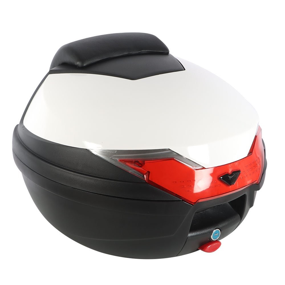 32L Universal Motorcycle Trunk Scooter Tail Box Luggage Top Lock Storage Case US