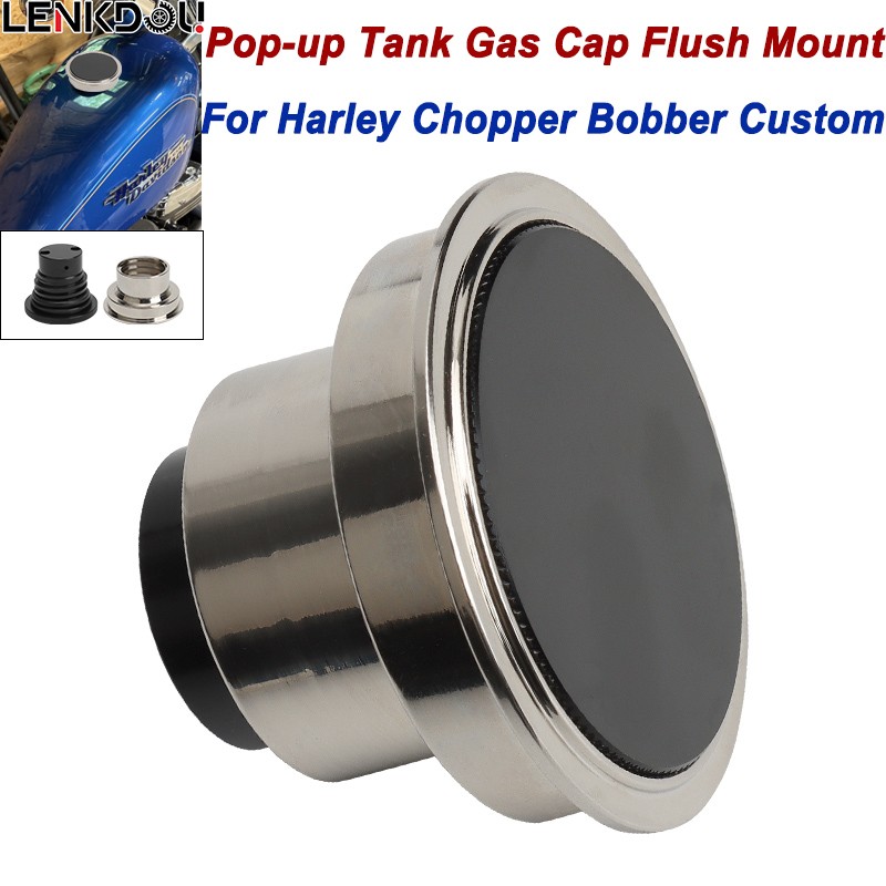 For CNC Flush Mount Gas Cap Pop Up Weld In Bung Chopper Bobber Harley Cafe Racer