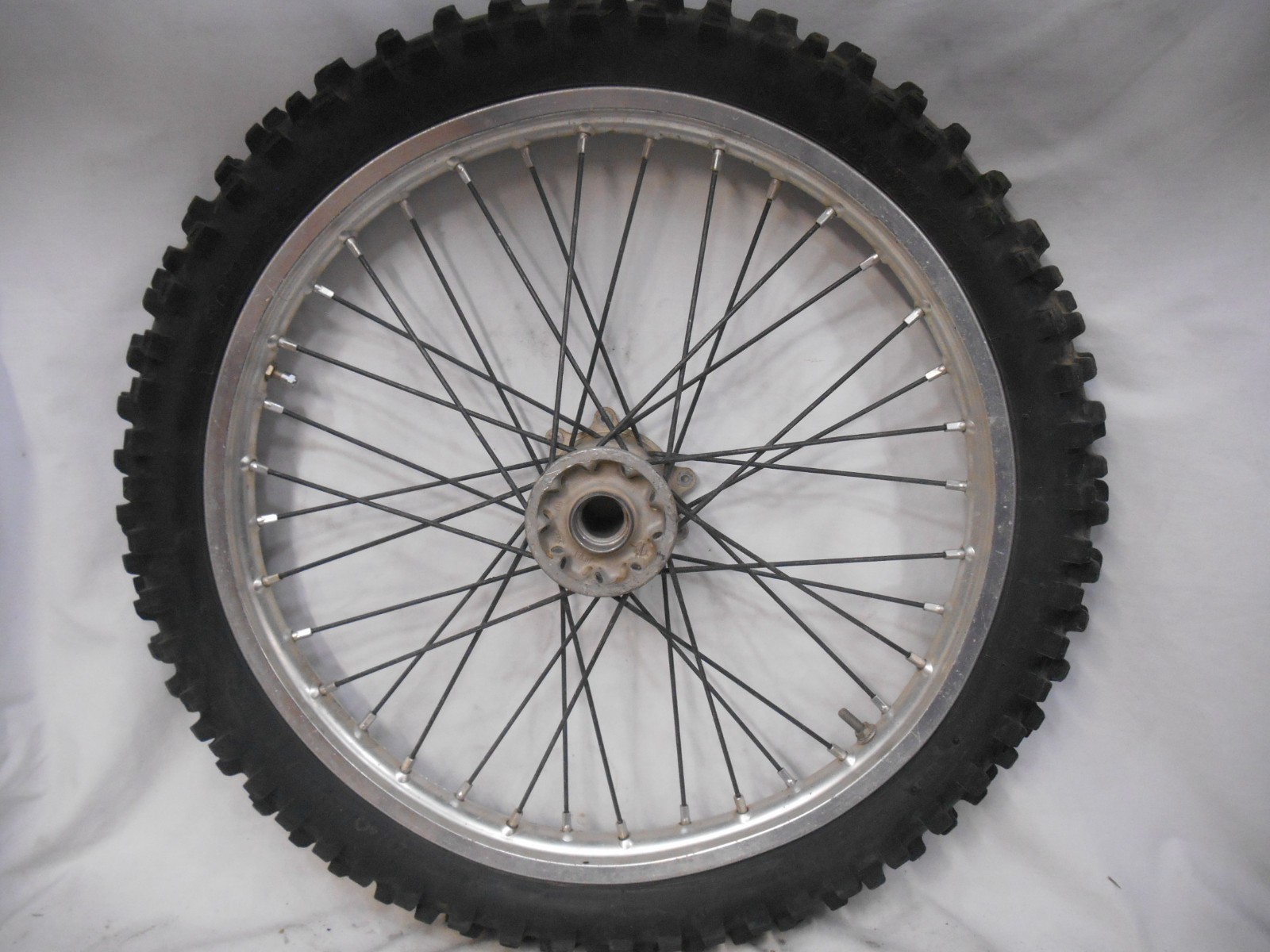 Front DID Wheel Rim Silver 21×1.60 Dunlop Geomax 80/100-21 OEM Hub KX250F KX450F