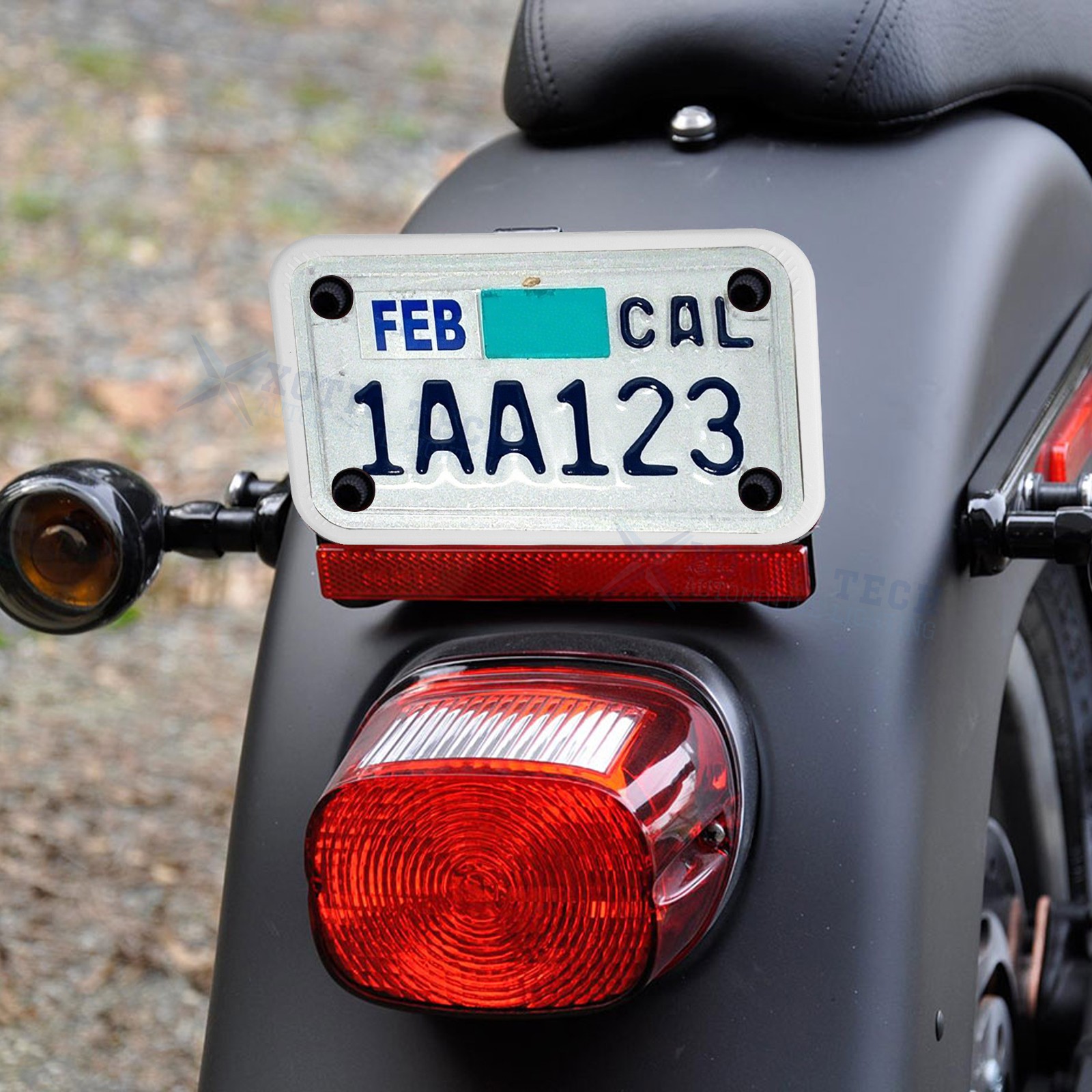 White Motorcycle Silicone License Plate Frame Rust Proof Weather Proof Universal