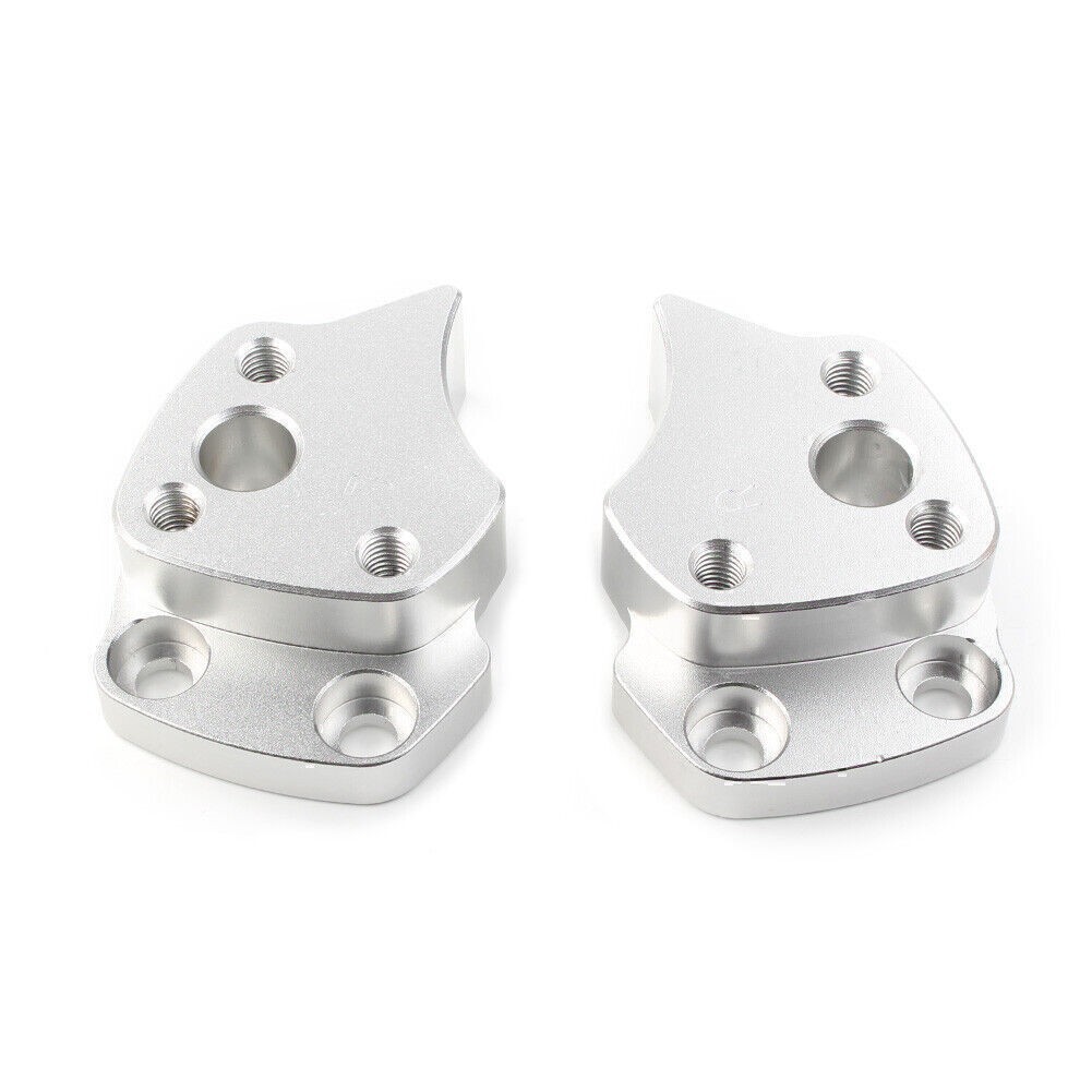 Aluminum Motorcycle Handlebar Riser Spacers Silver For Yamaha FJR1300 2001-2005