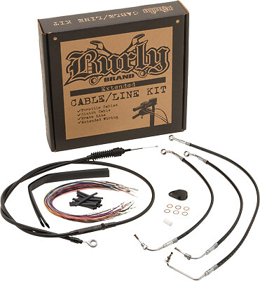 Burly Extended Black Vinyl Cable/Brake Line Kit for Gorilla Handlebars B30-1073