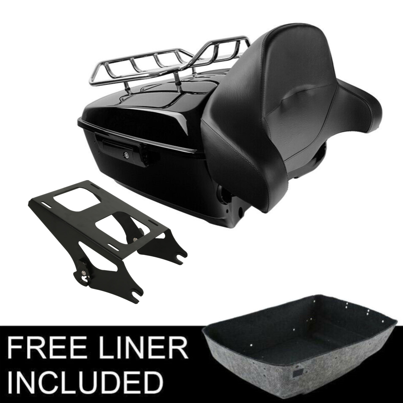13.7” King Trunk Pad Luggage Mount Fit For Harley Touring Road Glide King 14-26