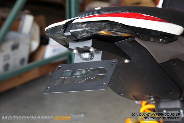 fit 13-18 Hypermotard 821 939 Fender Eliminator Kit w/ LED Plate Light