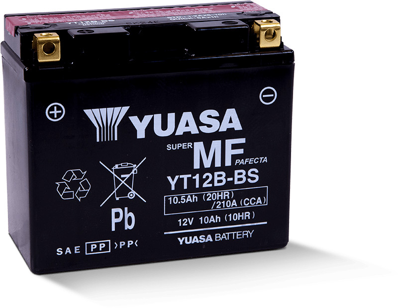 Yuasa Fits YT12B-BS Maintenance Free 12-Volt AGM Battery W/bottle – YUAM6212B