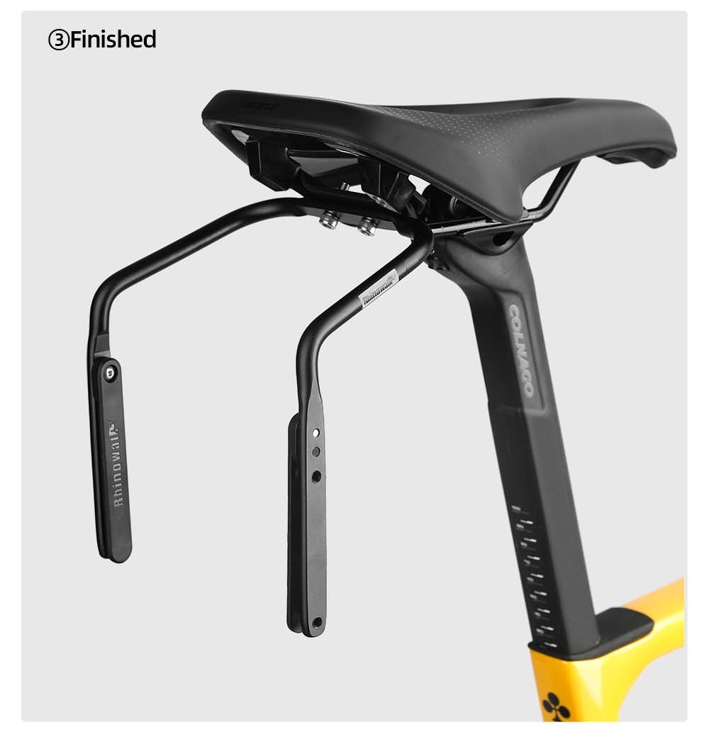 Rhinowalk Bicycle Rear Seat Rack Extended Reinforcement More Stable Black 1pc