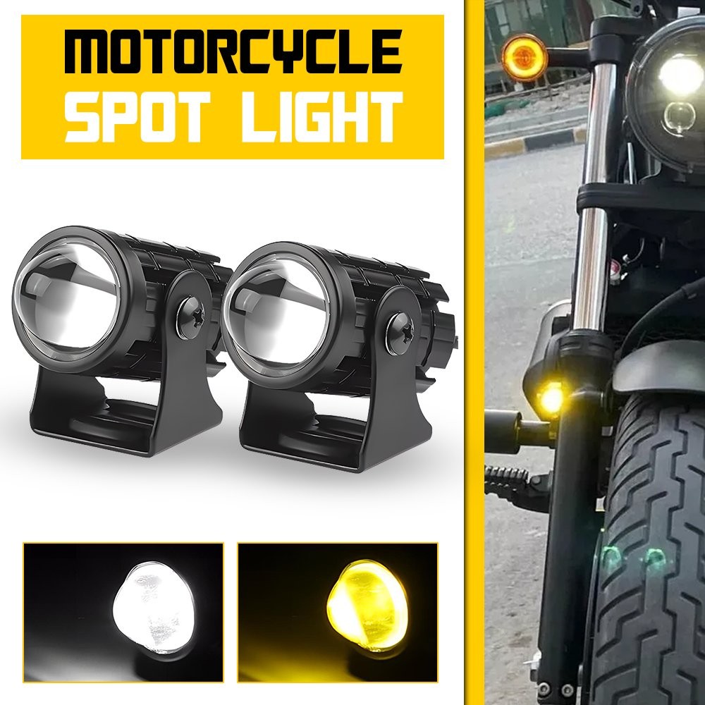 2x Motorcycle ATV UTV LED Spotlight Headlight Fog Light Off-Road Yellow White EH