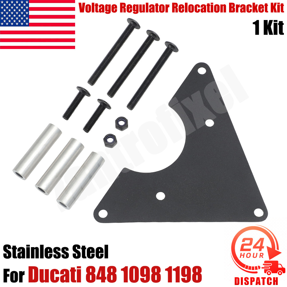 Right Voltage Regulator Relocation Bracket Kit For Ducati 848 1098 1198 Black US