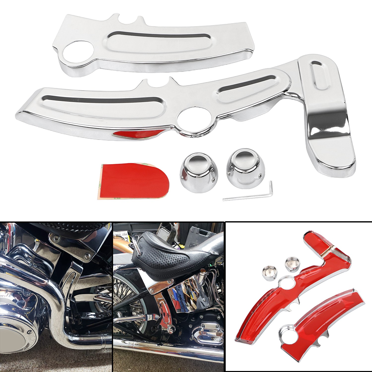 Boomerang Frame Cover Nut Caps For Harley Breakout FXSB Softail Tri Glide Ultra