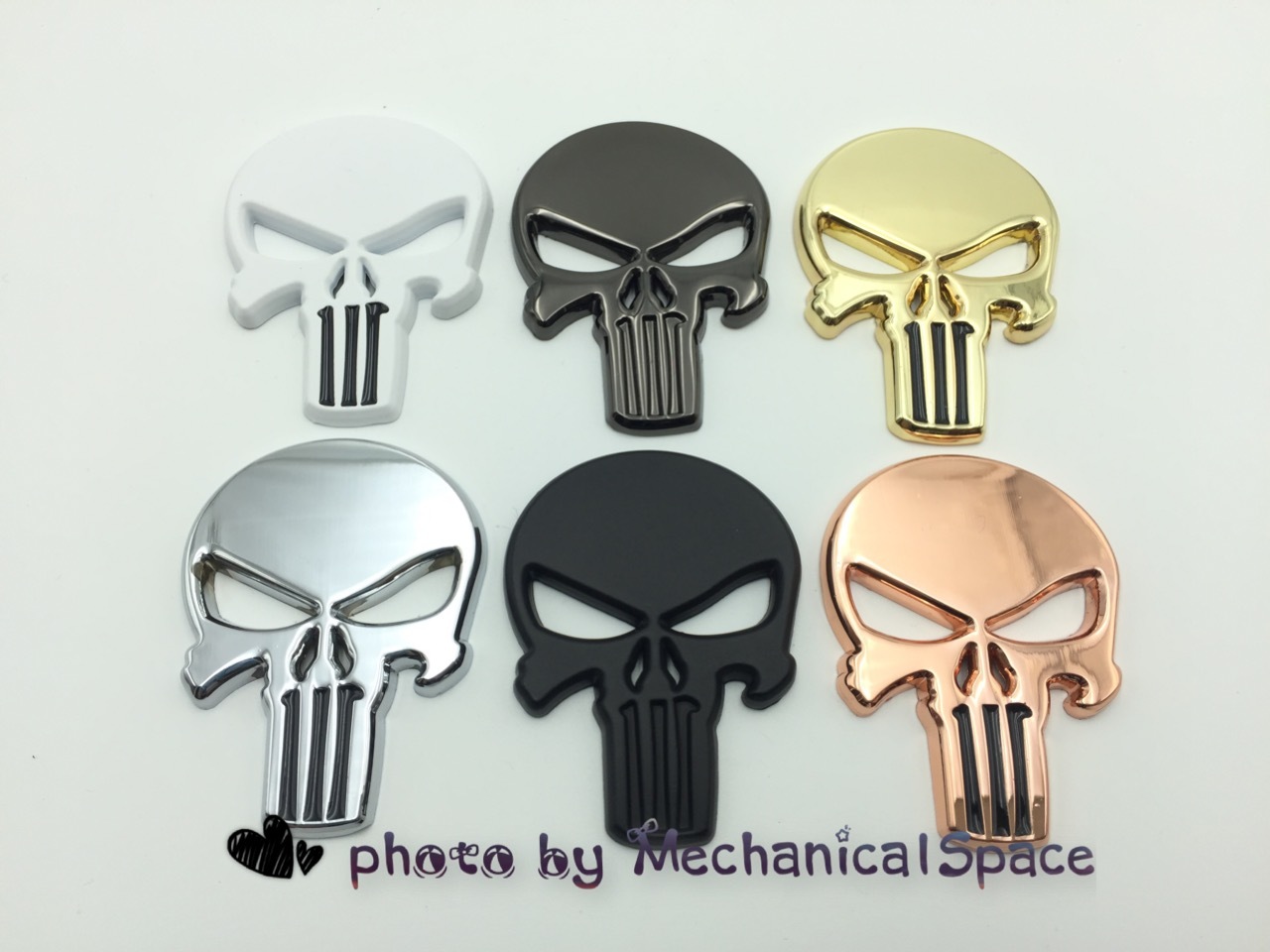 3D Metal Skull Skeleton Sticker Emblem Car Motorcycle Truck Auto Decal