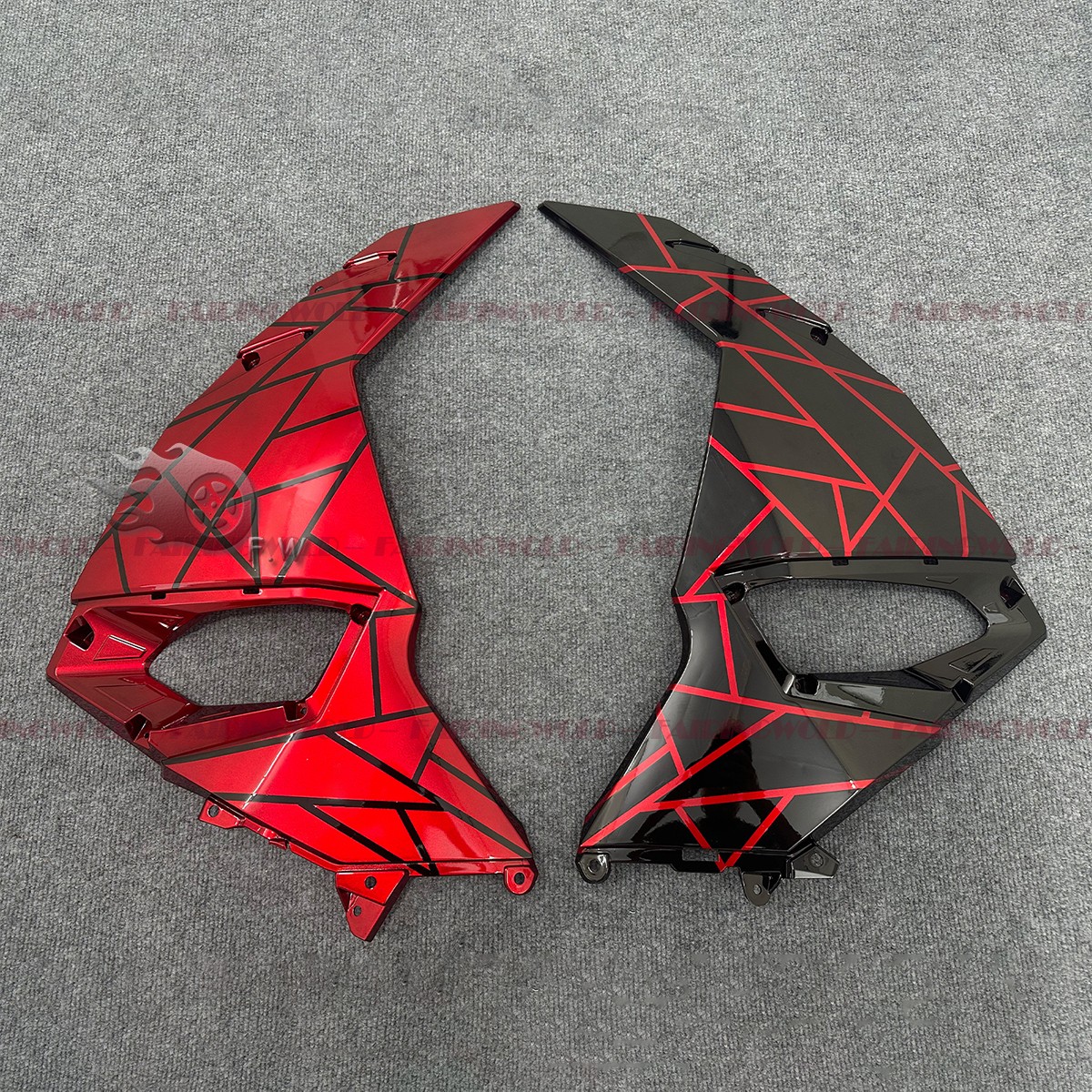 Candy Red & Black Fairing Kit W/ Tank Cowl For Kawasaki Ninja 500 24-26 Bodywork