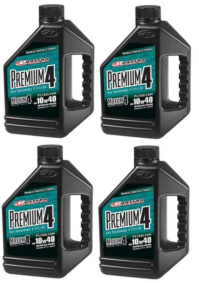 4 Gallon Bottles Maxima Premium 4 10W-40 Mineral Motorcycle ATV Engine Oil