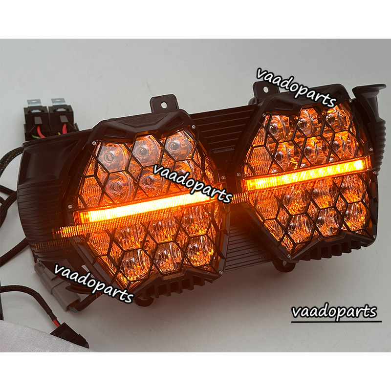 Dual LED Headlight Hi/Low For Harley Road Glide FLTR FLTRX FLTRXS FLTRU 2015-23