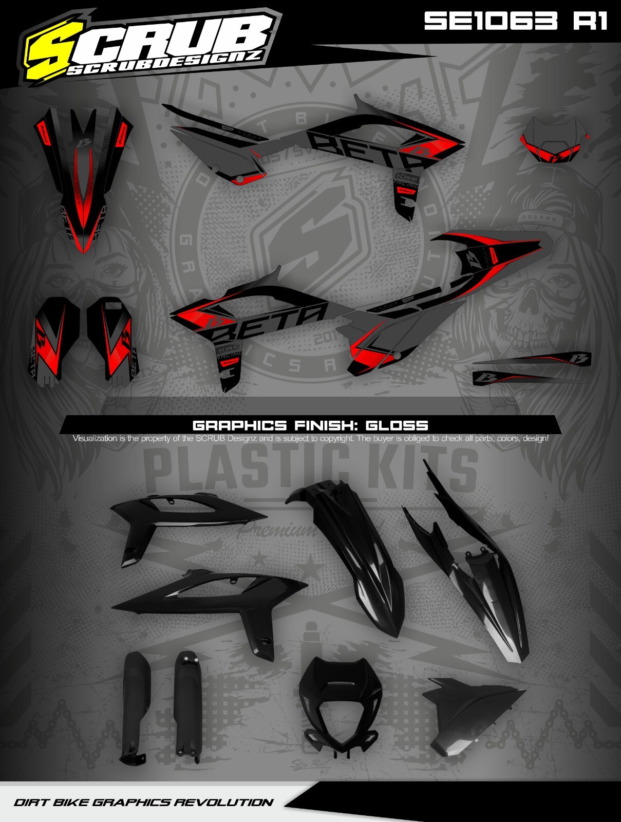Plastics + Graphics applied Beta RR 2020 2021 2022 decals stickers