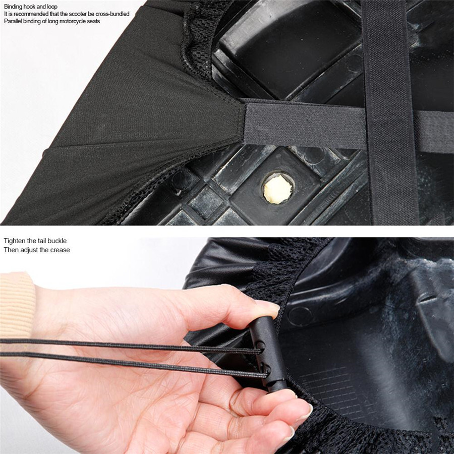 Seat Cover Cushion Dust-proof Waterproof For Motorcycle Scooter Black XL Size
