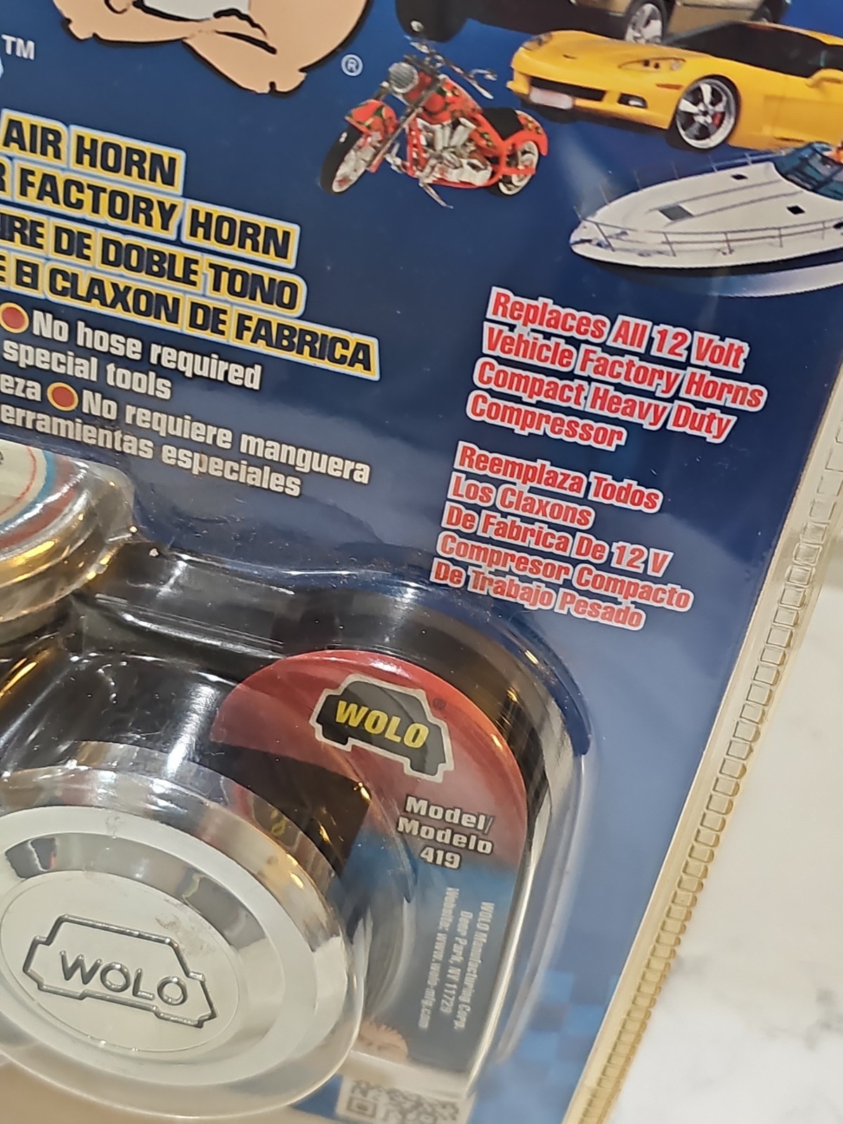 WOLO 419 ~ Bad Boy ~ Dual Tone Air Horn ~ Easy to Install for all 12V Horns