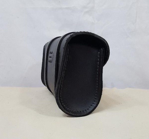 Handmade Classic Black Leather 11″ Motorcycle Tool Bag ( WITHOUT Concho)