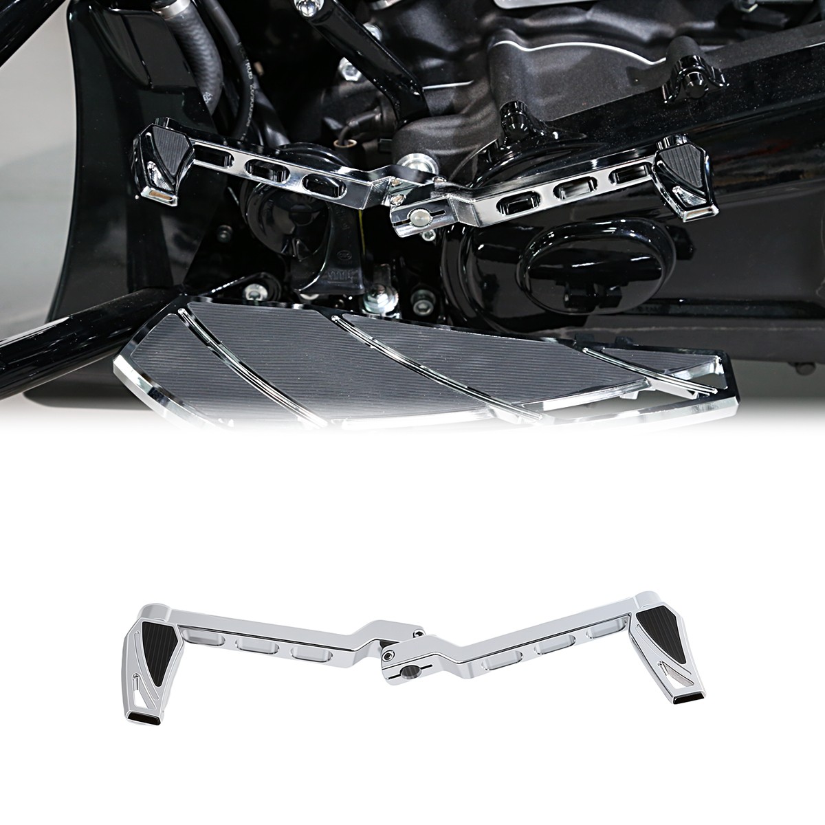 US Chrome Phantom Floorboards Footpegs Shifter Peg Pedal For Harley Touring