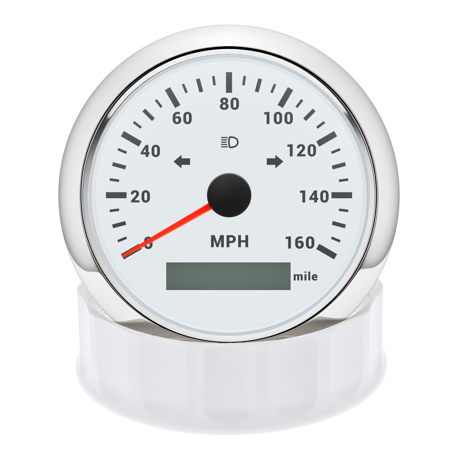 85mm White GPS Speedometer 0-160MPH Gauge for Motorcycles Boat Car Waterproof US