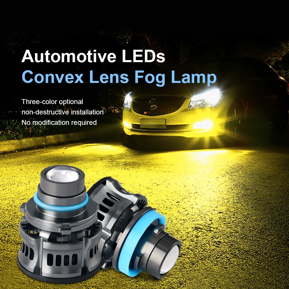 6000K 2X H11 yellow LED Laser Headlight Bulb Projector Lens AUTO Fog Light Lamp