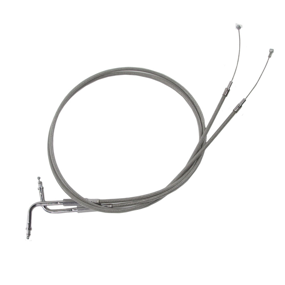 43″ Stainless Steel Throttle and Idle Cable Set for Harley Road Street Glide FLH