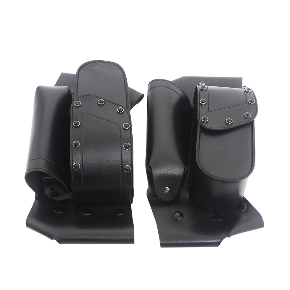 1 Pair Black Saddlebag Guard Bags Water Bottle Holders For Harley Touring King