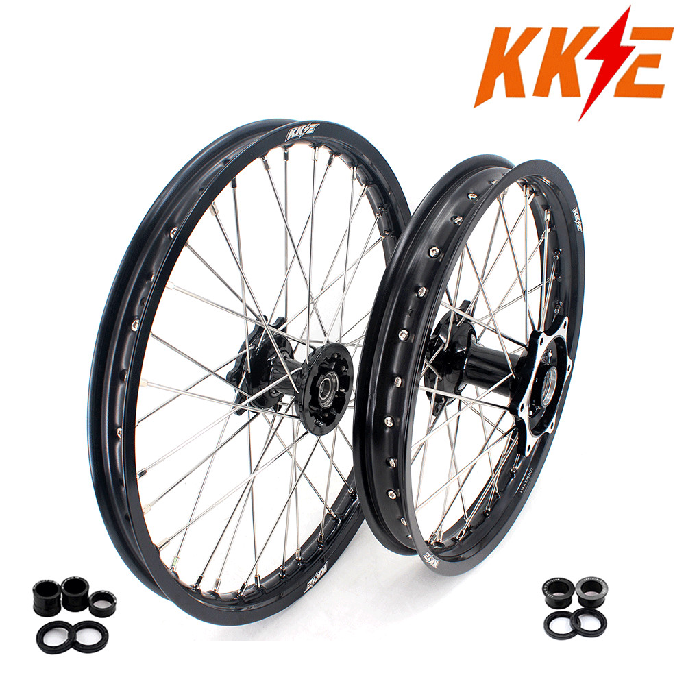 KKE 21/19 CNC Cast Wheels for HONDA CR125R CR250R 2002-2013 BLACK Painted