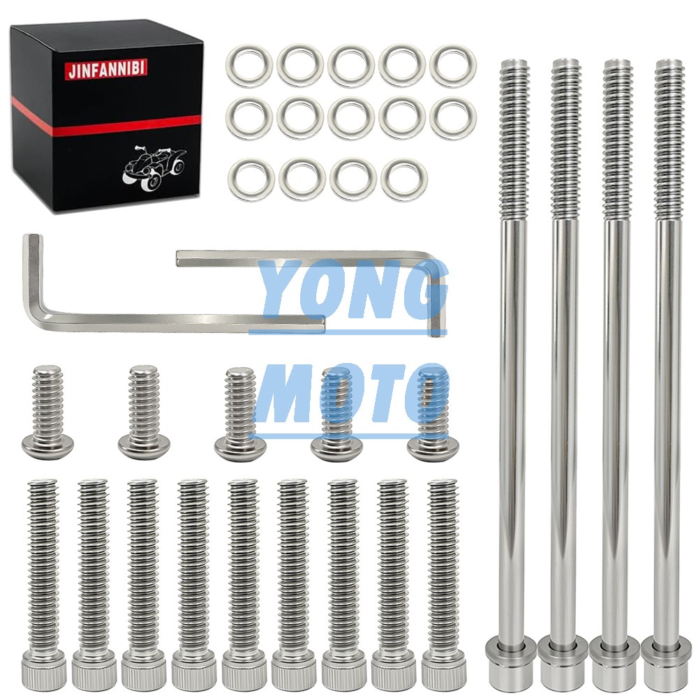 304 Stainless Steel Clutch Primary Cover Bolt Kit for Harley Electra Glide 13-21