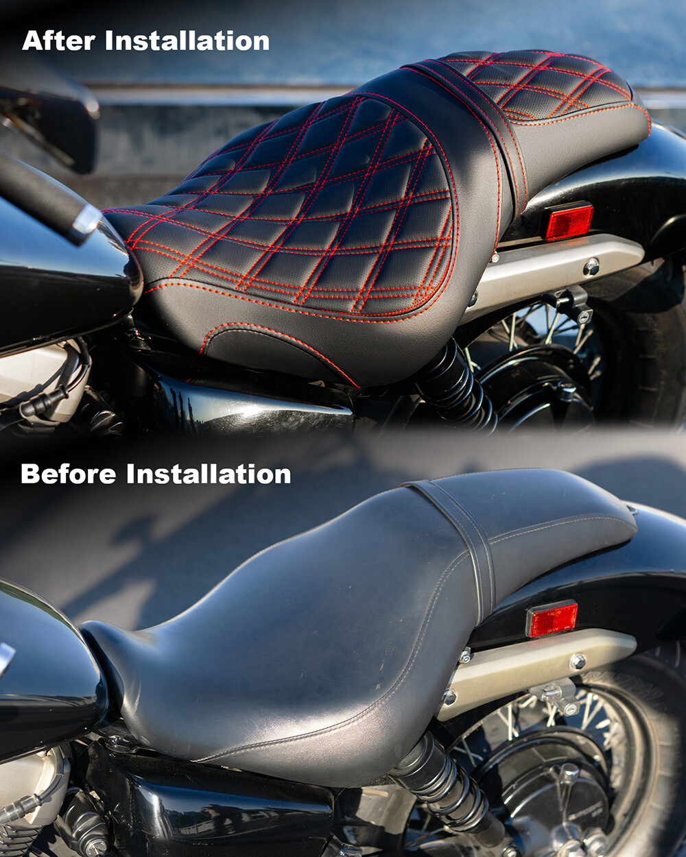For Honda Shadow Spirit VT750C2 2007-2014 – Red Diamond One-Piece Seat Cushion