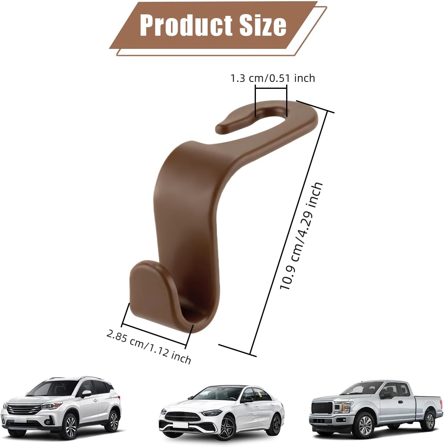 4-Pack Rotatable Car Purse Hook, Universal Headrest Hanger Bags and Bottles