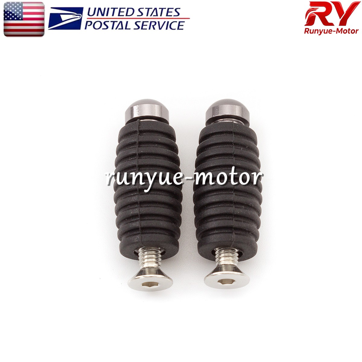 5mm Gray Rubber Small Rearset Footpegs Foot Pegs Pedals Sport Street Scooter Toe