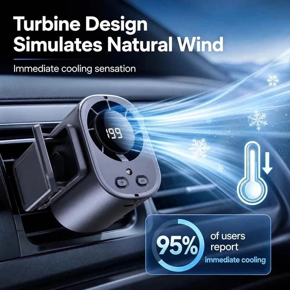 Clip On Air Conditioner for Car, 2026 Portable Car Air Conditioner 360° Rotation
