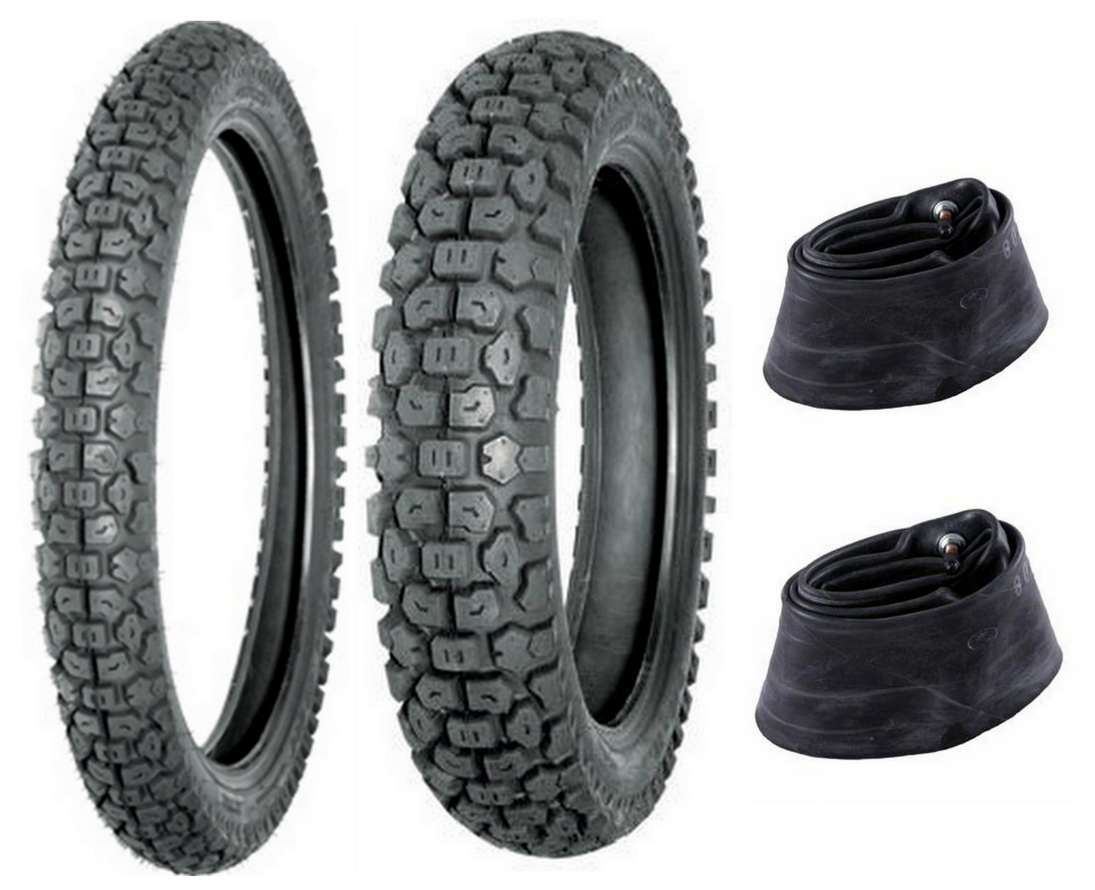 Shinko 3.00-21 & 5.10-17 244 Tire & Tube Set For Kawasaki KLR650 & Honda XL600R