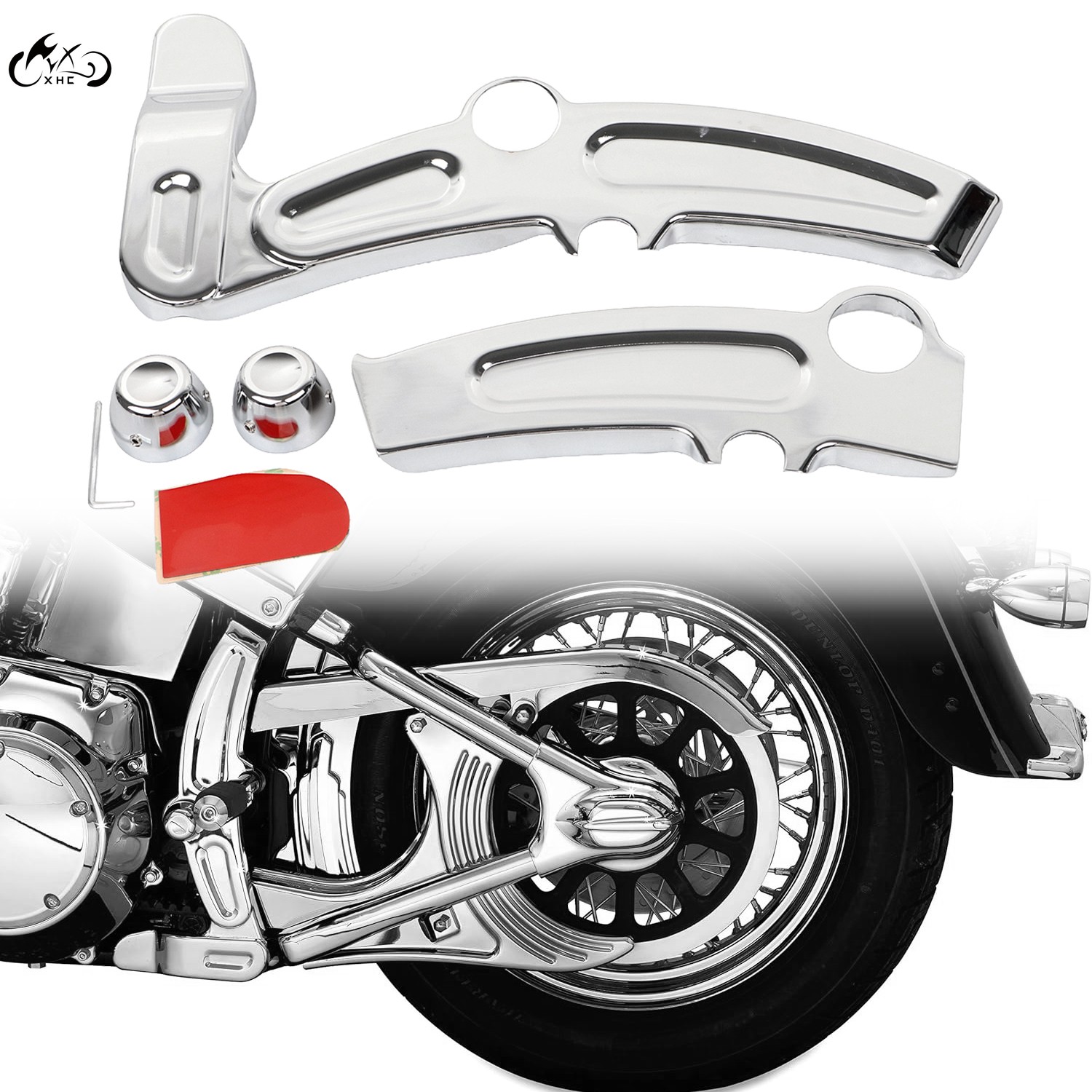 Chrome Frame Covers Boomerang Cover For Harley Softail 08-17 Classic FLSTC FXSTC