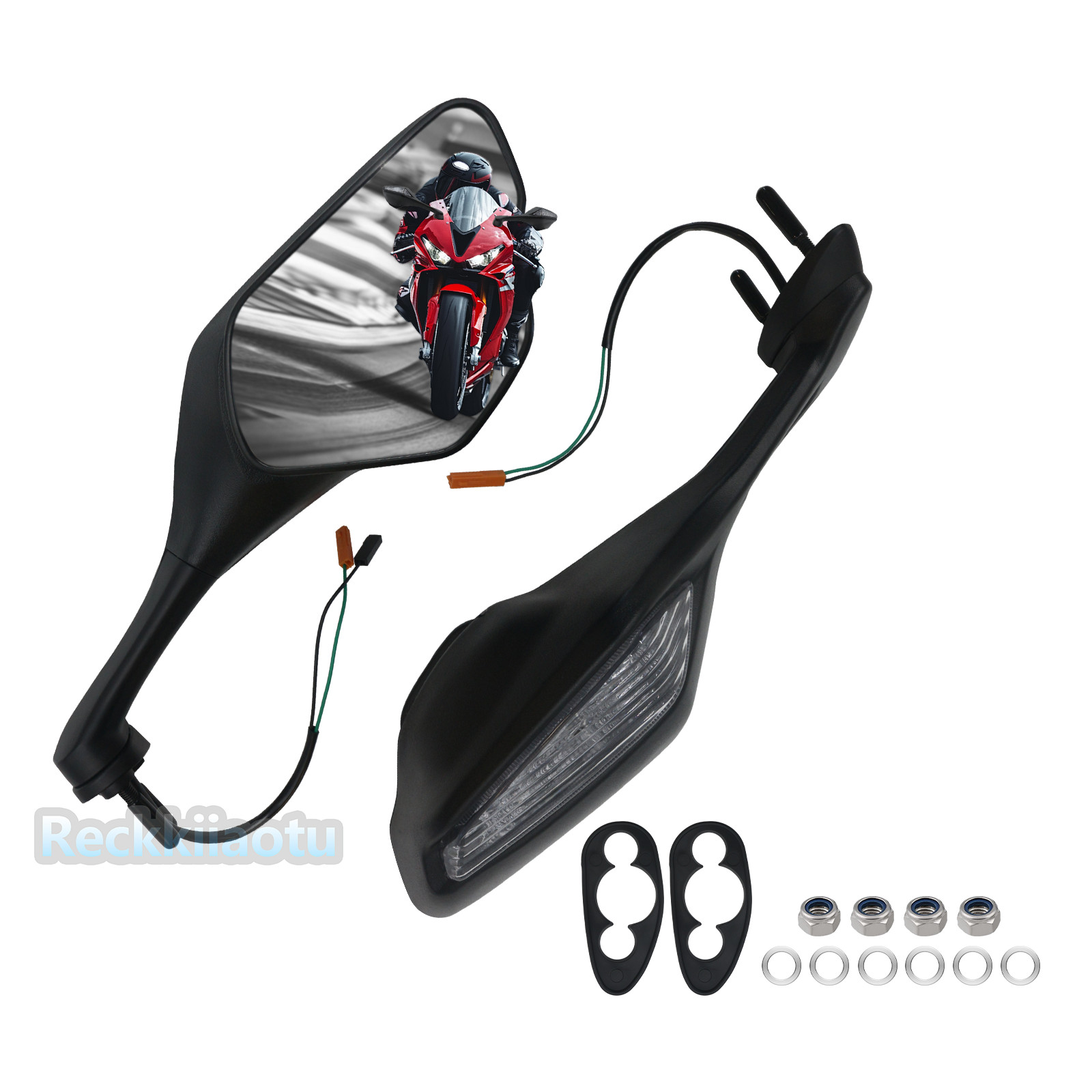 1 Pair of RearView Mirrors LED Turn Signals Fit For Honda CBR1000RR 2017-2024 US
