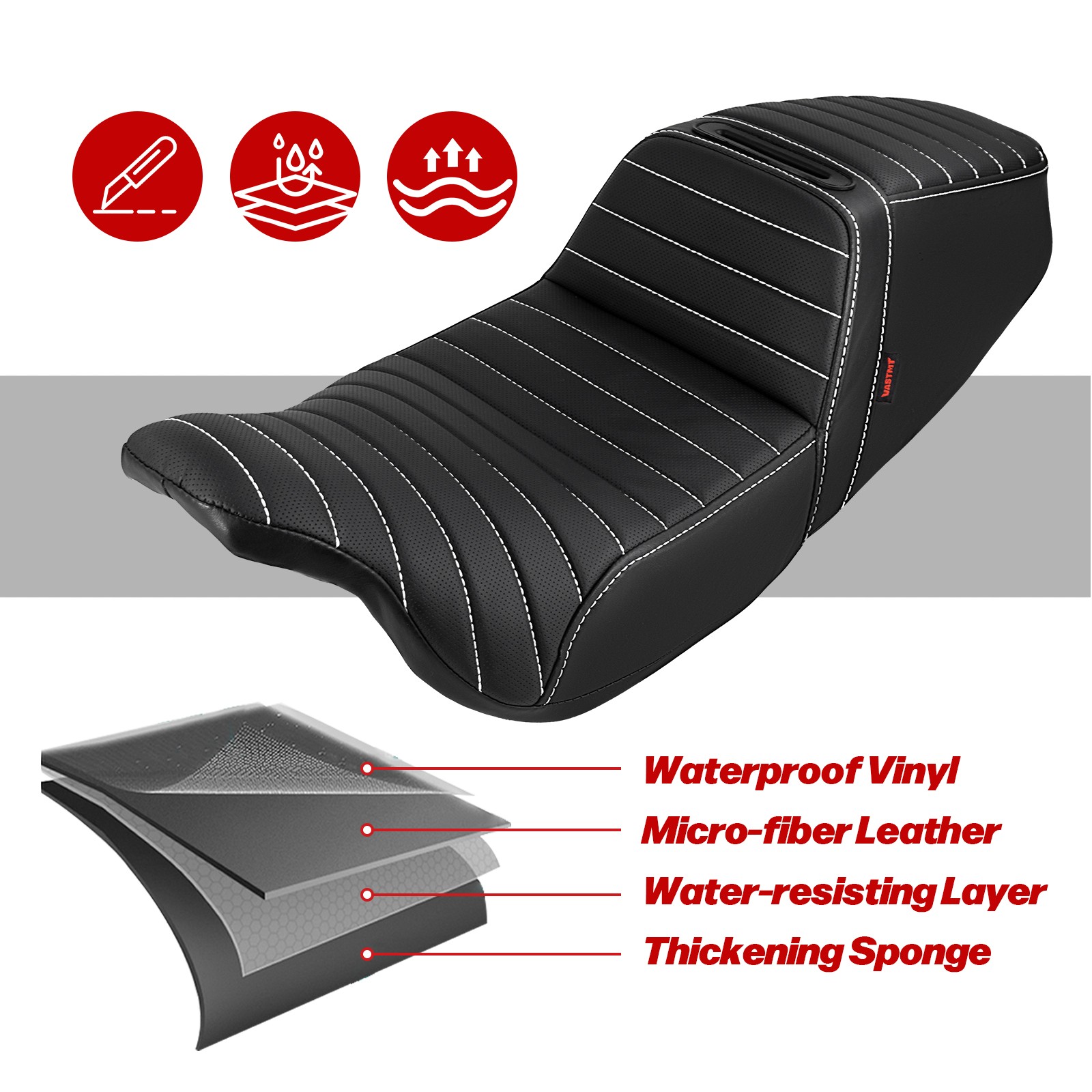 For Harley Electra / Road Glide 1998-2007 Step Up Gel Driver Passenger Seat