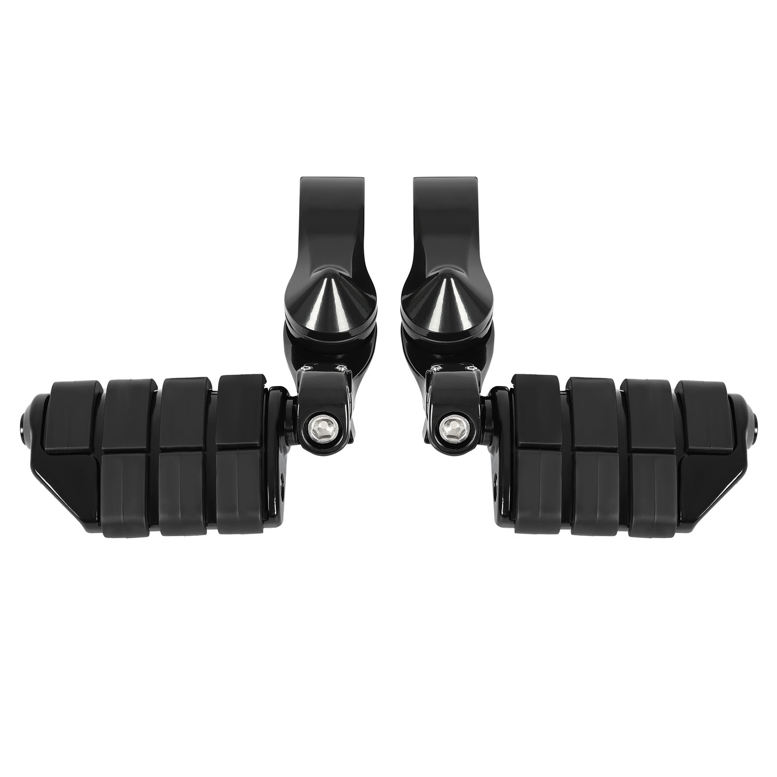 Black Highway Engine Guard Foot Pegs Footrest For Harley Touring 1.25″ Crash Bar